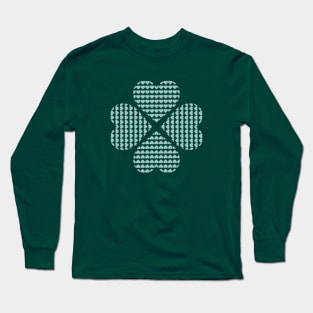 Lucky Clover with Heart (green-blue) Long Sleeve T-Shirt